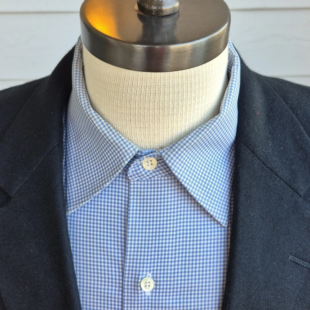 BULLOCK & JONES Black Weave Cashmere Sz 46 R Mens Sport Coat Blazer VTG‎